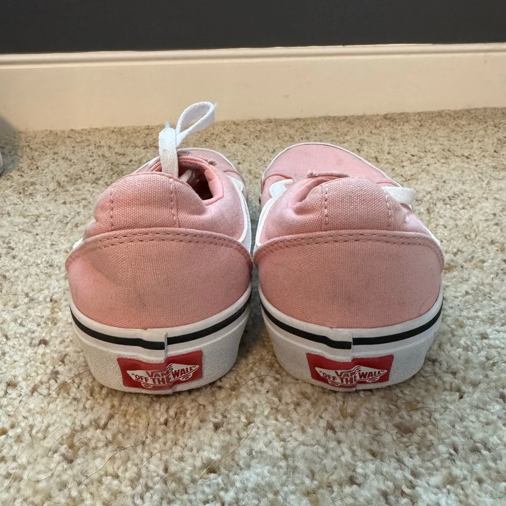 Vans Shoes Youth Girls 4.5 Off The Wall Old Skool Skate Sneakers Pink Fabric New